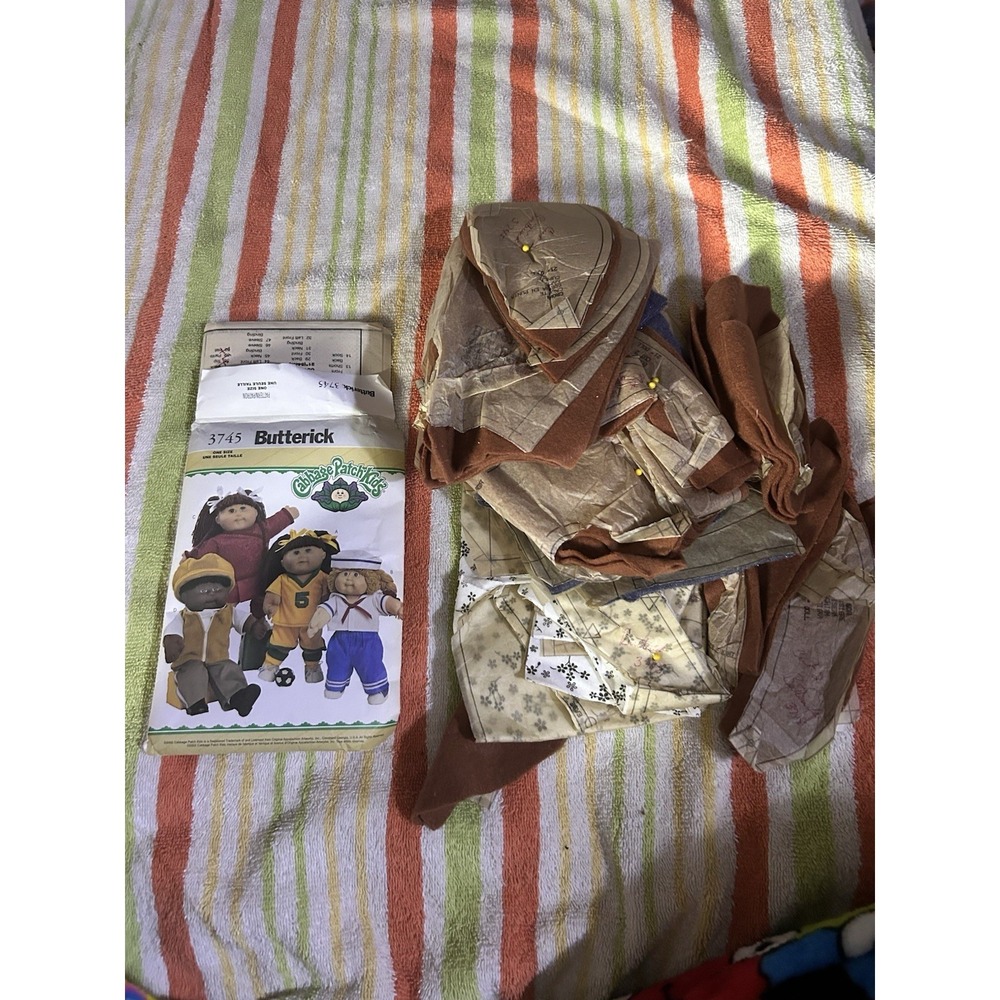 Butterick 3745 Cabbage Patch Doll Clothes Sewing Pattern With Pieces Lot
